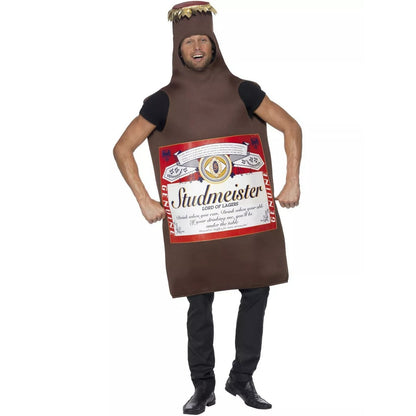 Brown-Red-White - Front - Smiffys Unisex Adult Studmeister Beer Bottle Costume