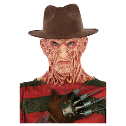 Brown - Front - A Nightmare On Elm Street Mens Freddy Krueger Fedora
