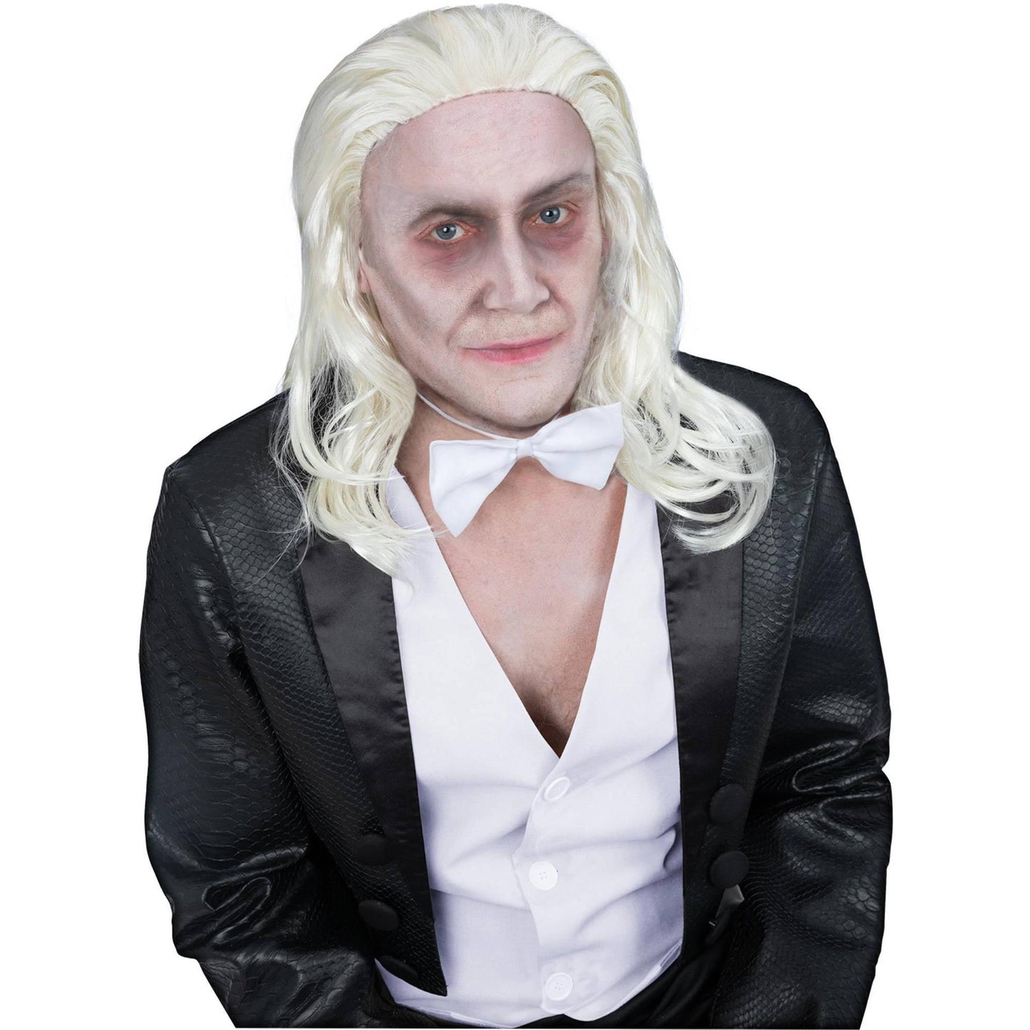 White - Back - The Rocky Horror Picture Show Mens Riff Raff Wig