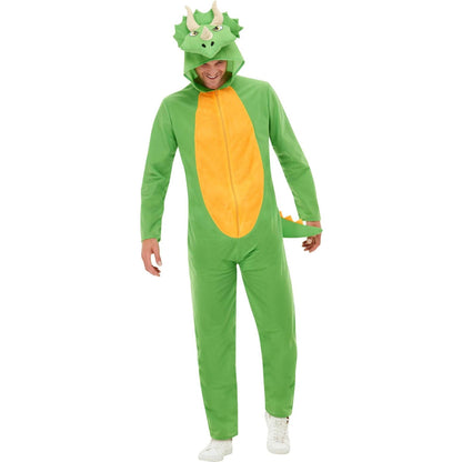 Green-Yellow - Back - Smiffys Unisex Adult Dinosaur Costume Jumpsuit
