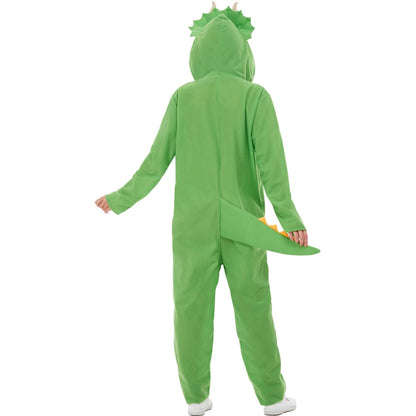 Green-Yellow - Side - Smiffys Unisex Adult Dinosaur Costume Jumpsuit