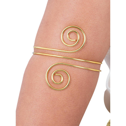 Gold - Back - Smiffys Womens-Ladies Grecian Swirl Upper Arm Cuff