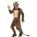 Brown - Back - Smiffys Unisex Adult Beast Krampus Demon Mask