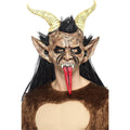 Brown - Side - Smiffys Unisex Adult Beast Krampus Demon Mask