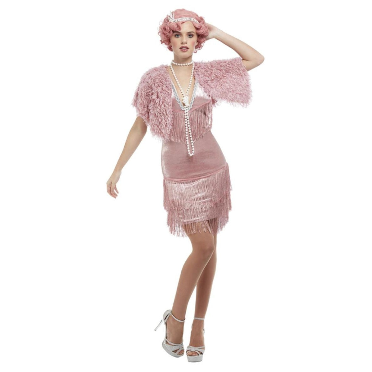 Pink - Front - Smiffys Womens-Ladies Deluxe 20s Vintage Flapper Costume Set