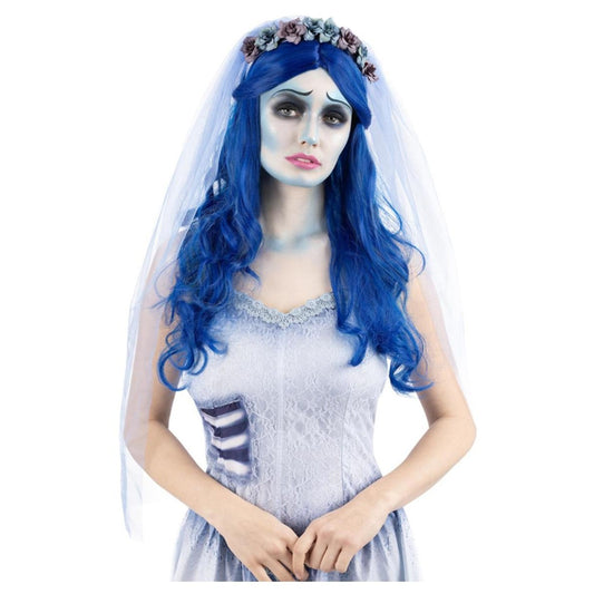 Blue - Front - Corpse Bride Womens-Ladies Emily Wig