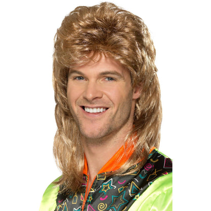 Blonde - Back - Smiffys Mens Mullet Wig