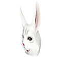 White - Side - Smiffys Unisex Adult Rabbit Mask