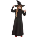Black - Back - Smiffys Girls Wicked Witch Costume Set
