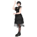 Black - Side - Smiffys Womens-Ladies Gothic Prom Costume Dress