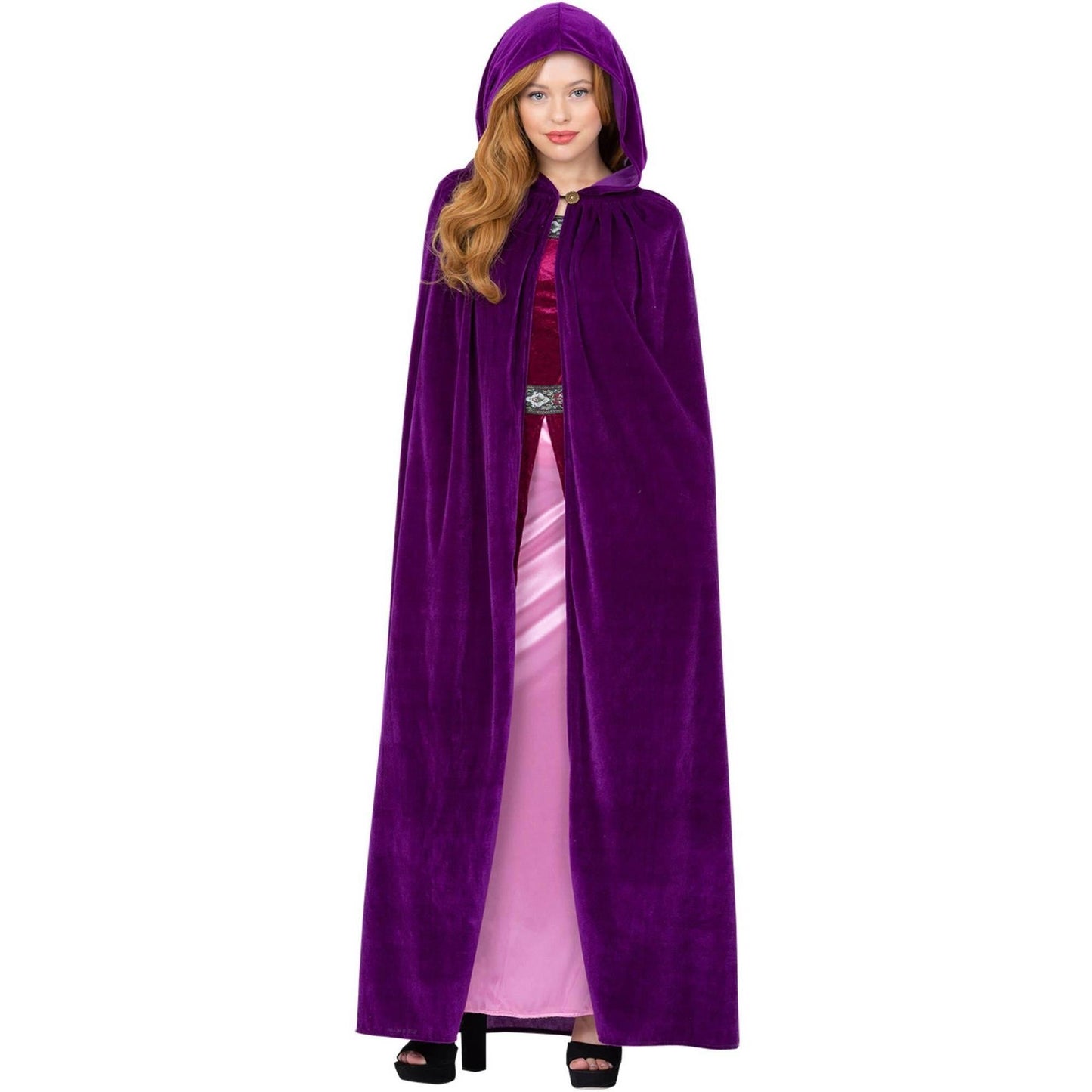 Amethyst Purple - Back - Smiffys Womens-Ladies Deluxe Cloak