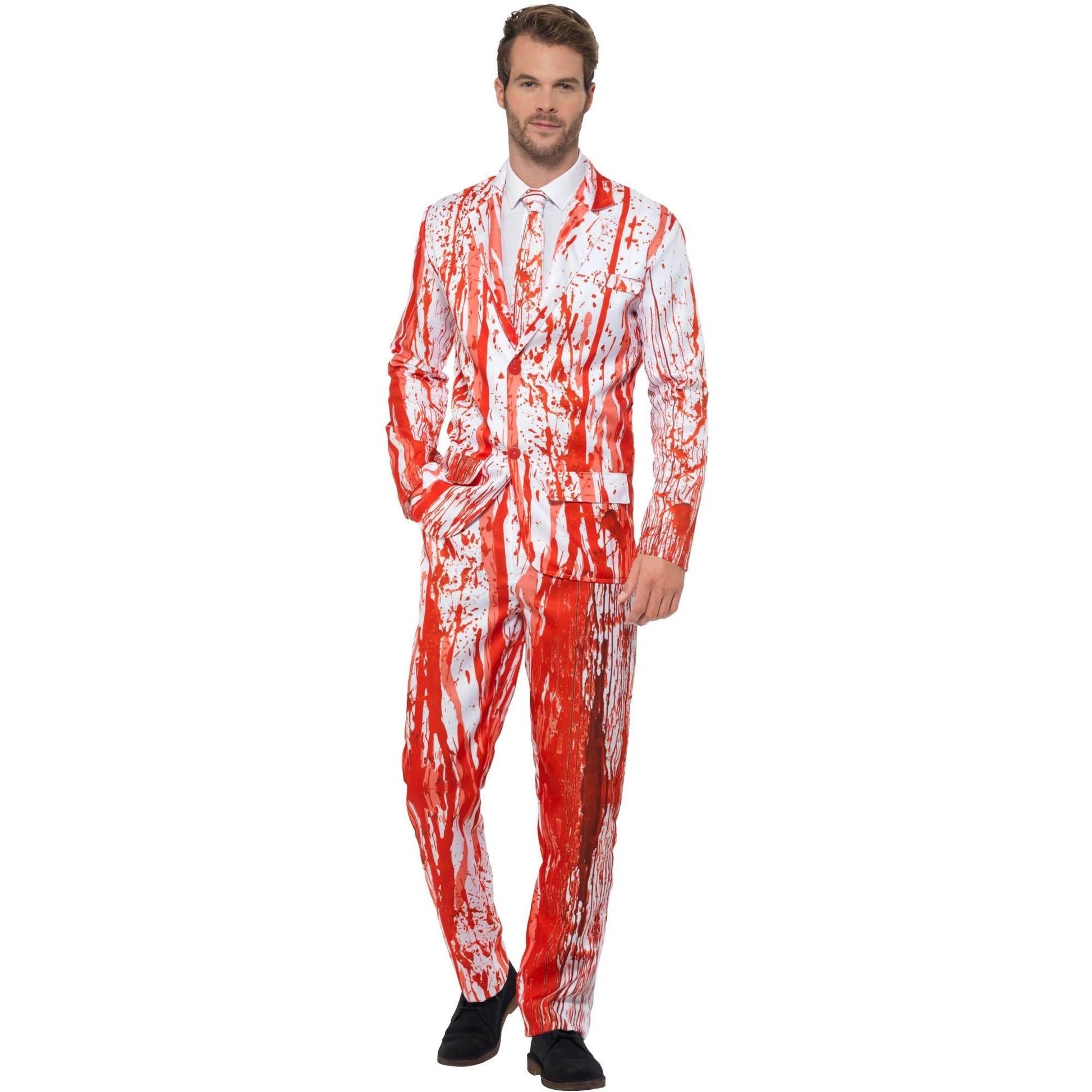 Red-White - Back - Smiffys Mens Blood Drip Costume Suit