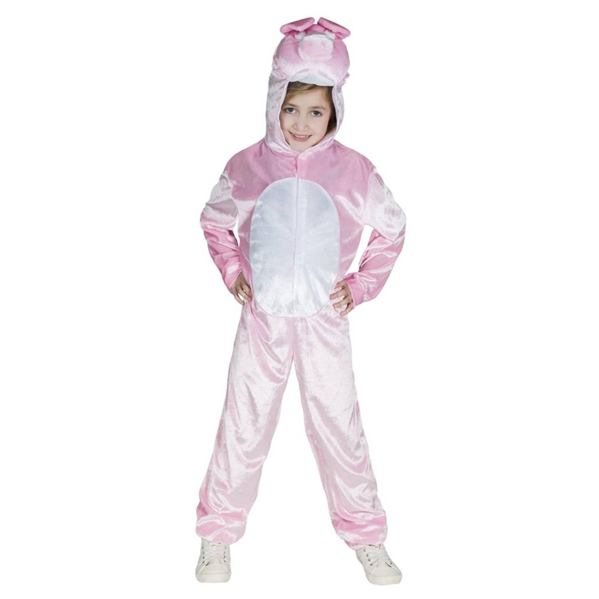 Pink - Back - Smiffys Childrens-Kids Pig Costume Jumpsuit
