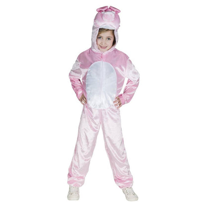 Pink - Back - Smiffys Childrens-Kids Pig Costume Jumpsuit
