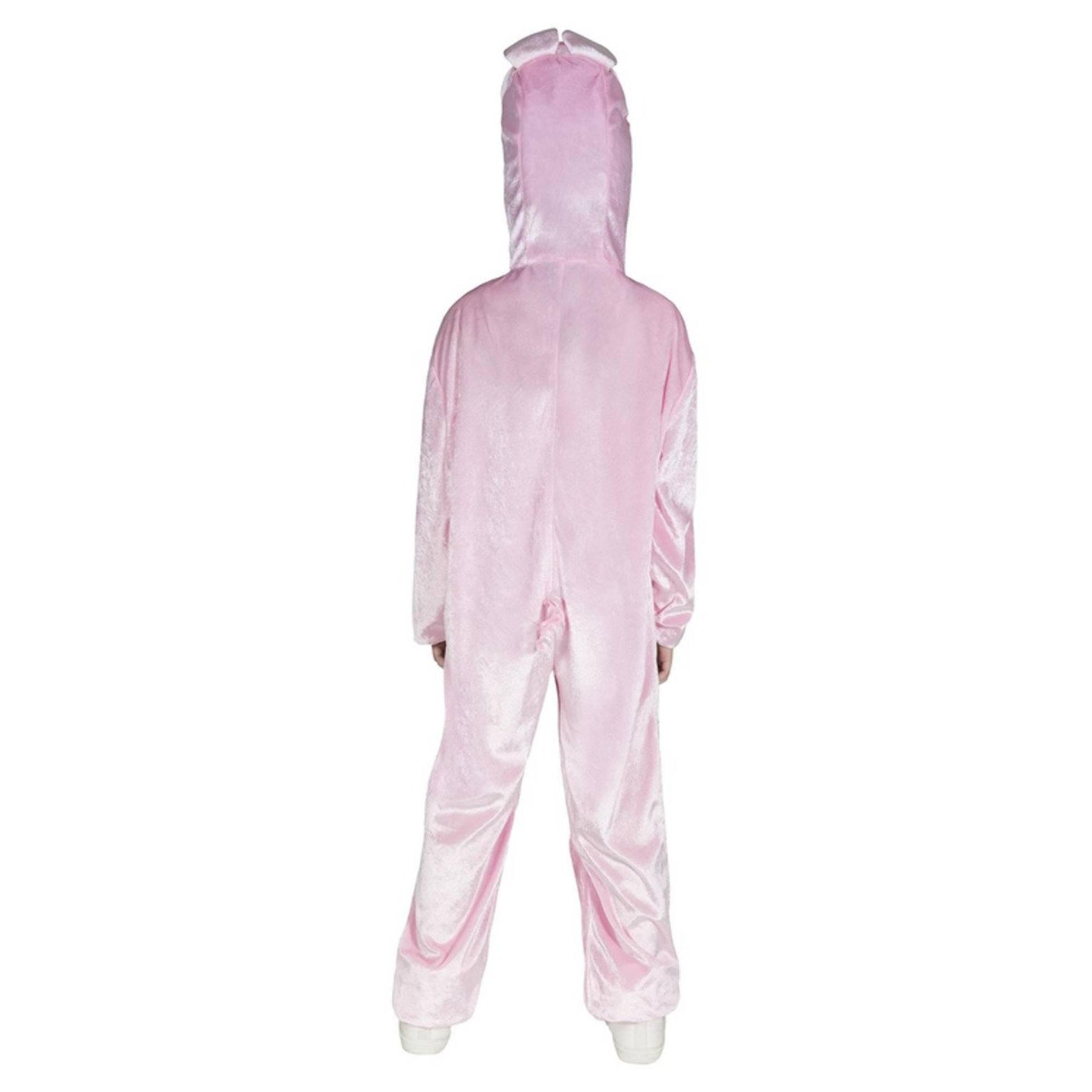 Pink - Side - Smiffys Childrens-Kids Pig Costume Jumpsuit