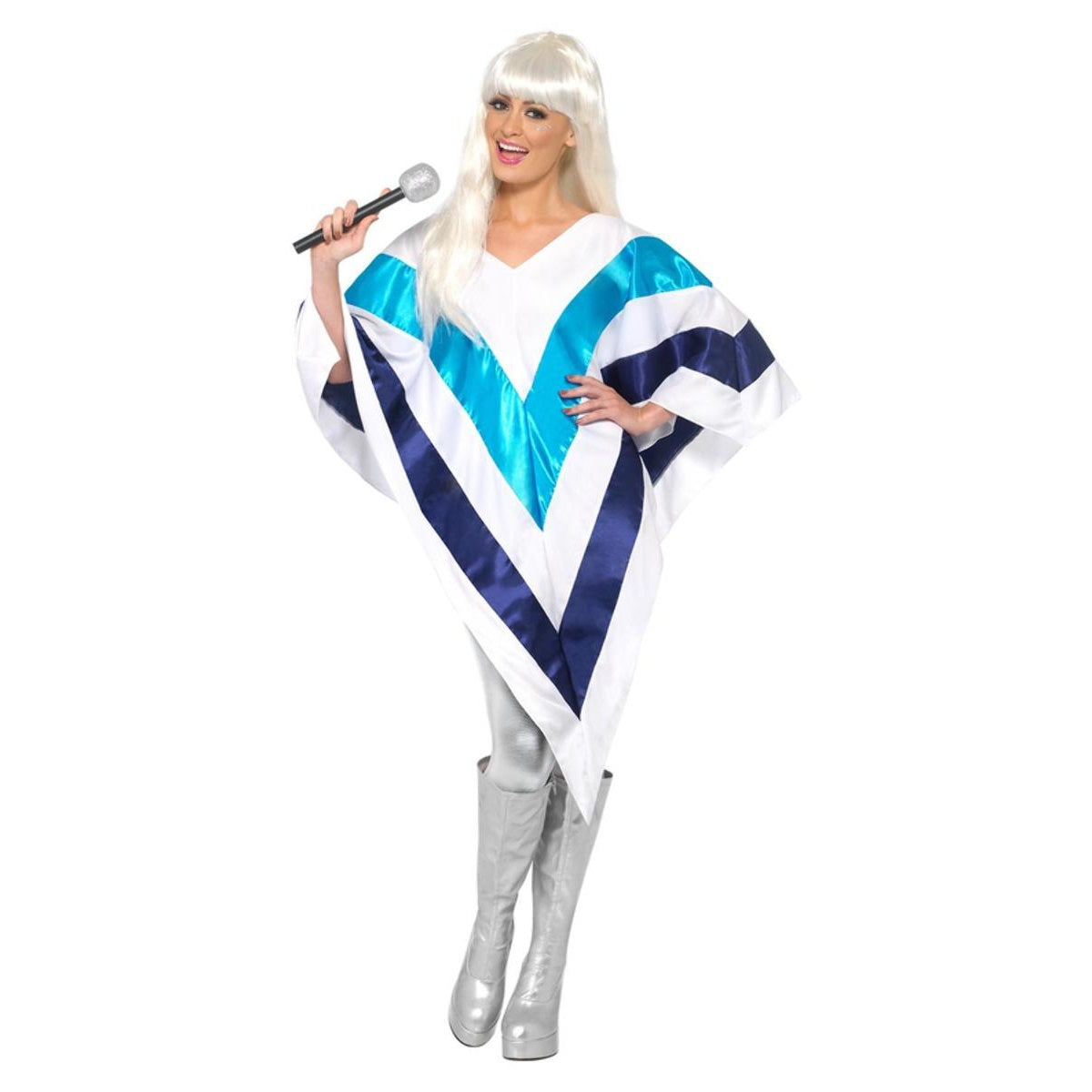 White-Blue - Front - Smiffys Unisex Adult Super Trooper Poncho