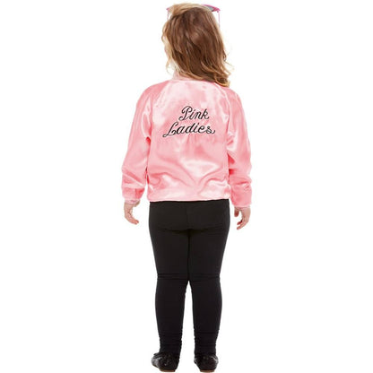 Pink - Side - Grease Childrens-Kids Pink Ladies Jacket