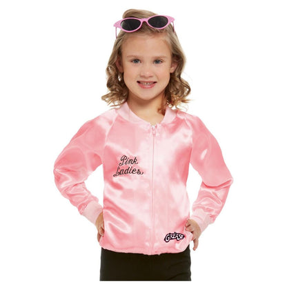 Pink - Front - Grease Childrens-Kids Pink Ladies Jacket