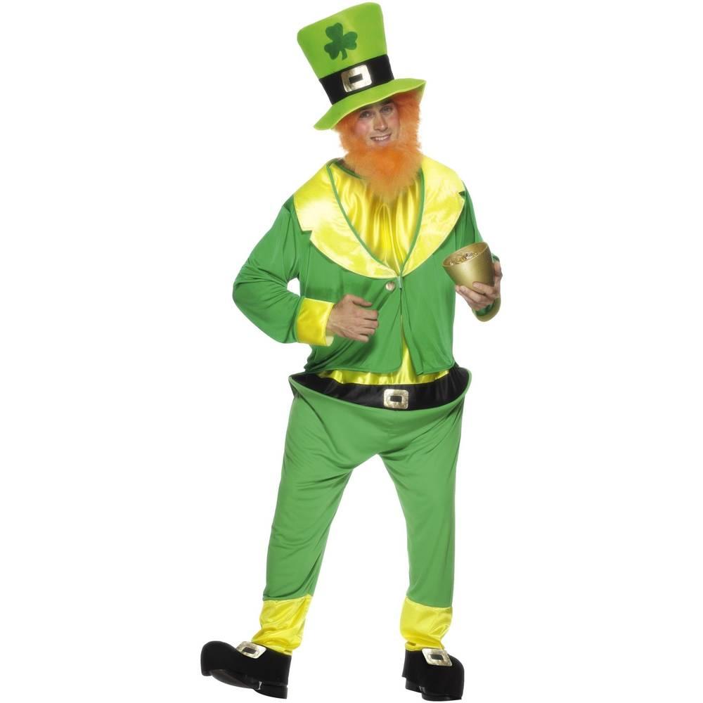 Green-Yellow - Back - Smiffys Mens Leprechaun St Patricks Day Costume Set