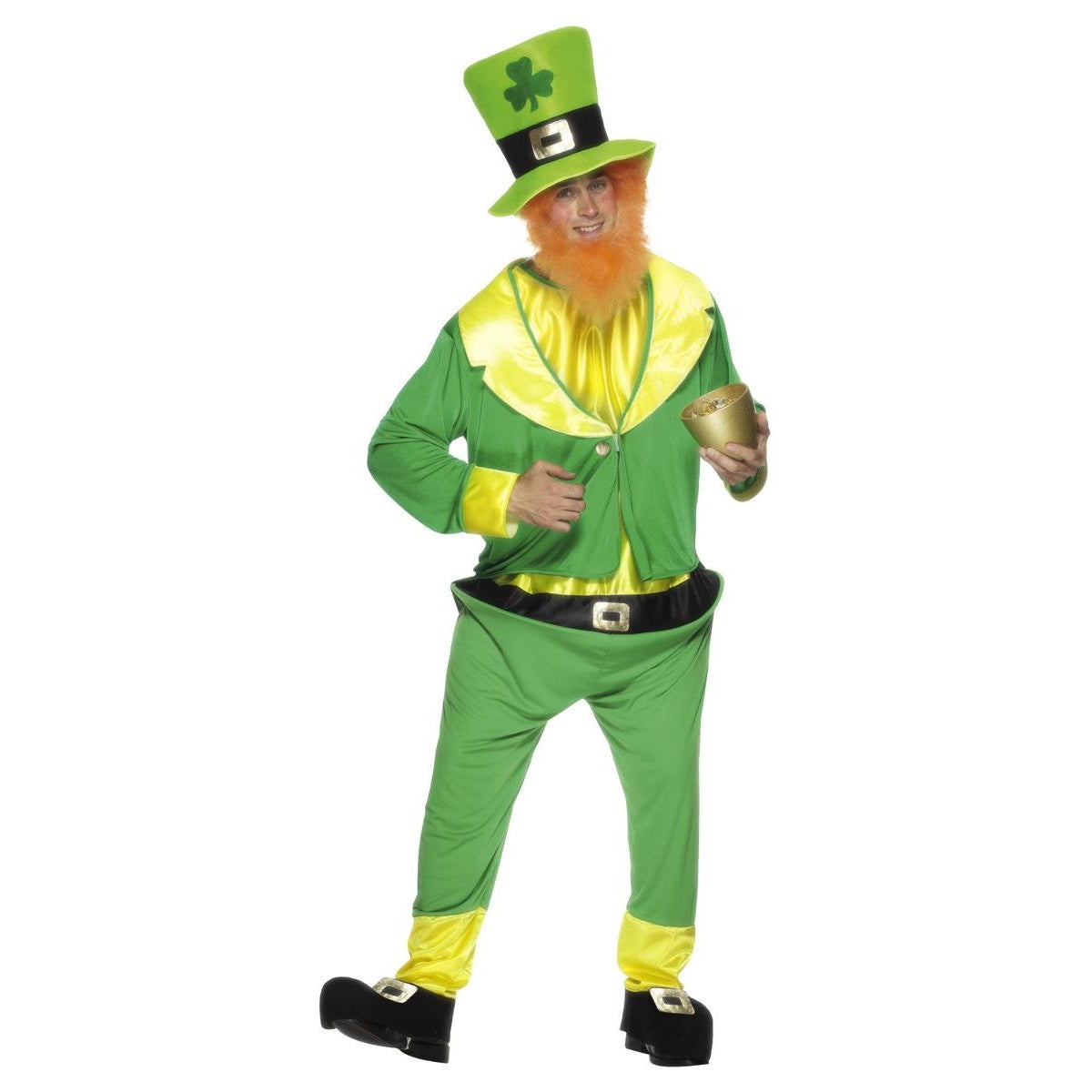 Green-Yellow - Front - Smiffys Mens Leprechaun St Patricks Day Costume Set
