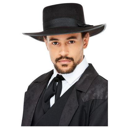 Black - Front - Smiffys Mens 20s Wide Brim Fedora