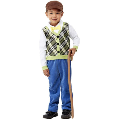 Green-Blue-White - Back - Smiffys Boys Old Man Costume Set