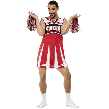 Red-White-Black - Back - Smiffys Mens Give Me A.. Cheerleader Costume