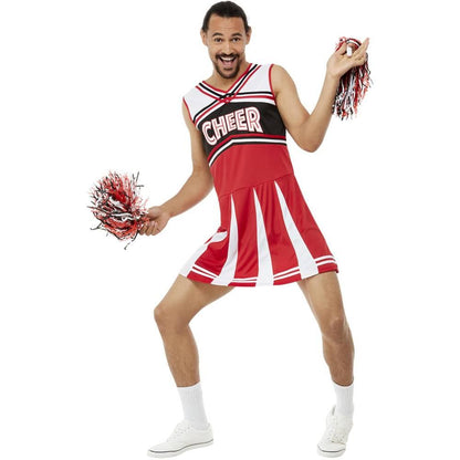 Red-White-Black - Side - Smiffys Mens Give Me A.. Cheerleader Costume