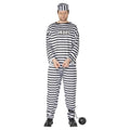 White - Front - Smiffys Mens Convict Costume