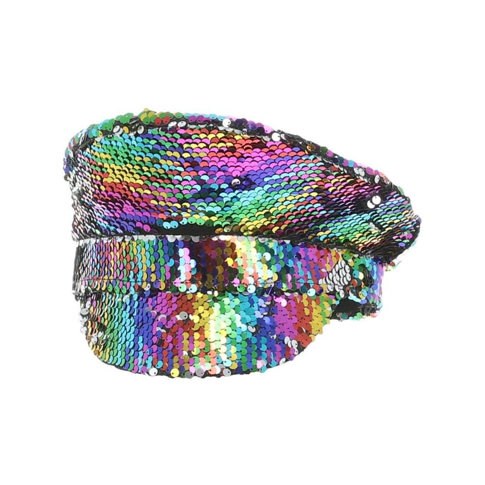 Multicoloured - Back - Smiffys Sequins Captains Hat