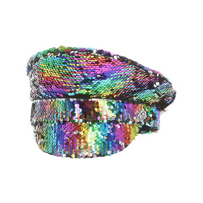 Multicoloured - Back - Smiffys Sequins Captains Hat