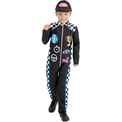 Black - Back - Smiffys Childrens-Kids Racing Driver Costume Set