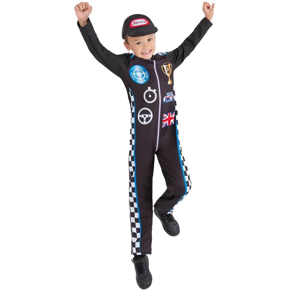 Black - Side - Smiffys Childrens-Kids Racing Driver Costume Set