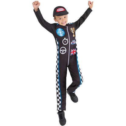 Black - Side - Smiffys Childrens-Kids Racing Driver Costume Set