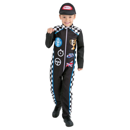 Black - Front - Smiffys Childrens-Kids Racing Driver Costume Set