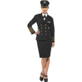 Black - Back - Smiffys Womens-Ladies Navy Officer Costume Set