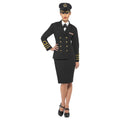 Black - Front - Smiffys Womens-Ladies Navy Officer Costume Set