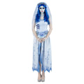 White-Blue - Front - Corpse Bride Womens-Ladies Emily Costume Set