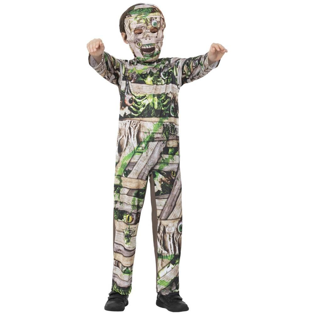 Brown-Green - Back - Smiffys Childrens-Kids Zombie Mummy Costume Set