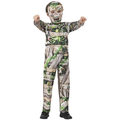 Brown-Green - Back - Smiffys Childrens-Kids Zombie Mummy Costume Set