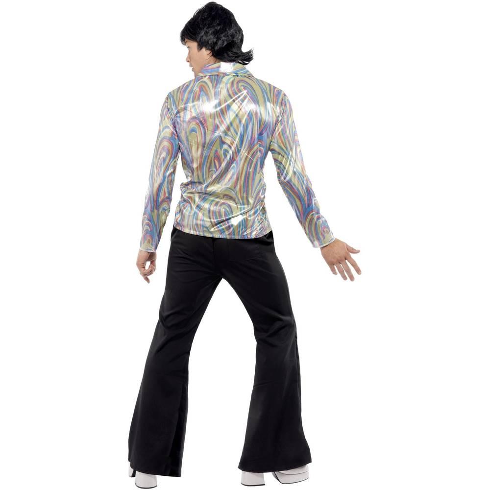 Black-Multicoloured - Side - Smiffys Mens 1970s Retro Costume Set