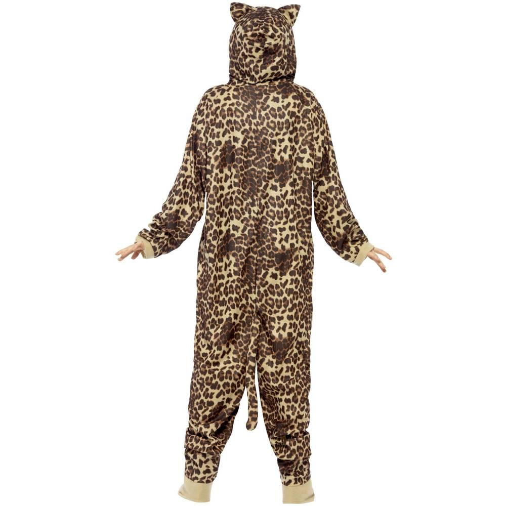 Brown - Side - Smiffys Unisex Adult Leopard Costume