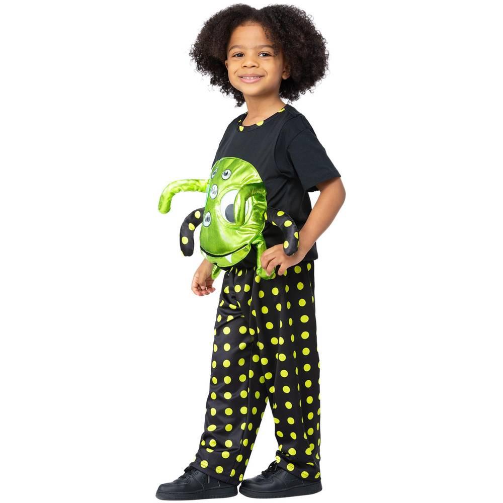 Black-Green - Lifestyle - Smiffys Childrens-Kids Neon Spider Costume Set
