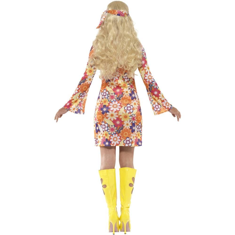 Multicoloured - Side - Smiffys Womens-Ladies Hippie Flowers Costume Set