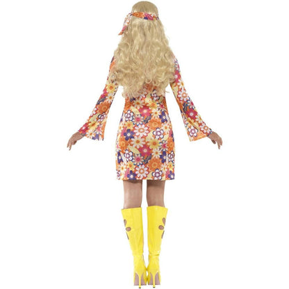 Multicoloured - Side - Smiffys Womens-Ladies Hippie Flowers Costume Set