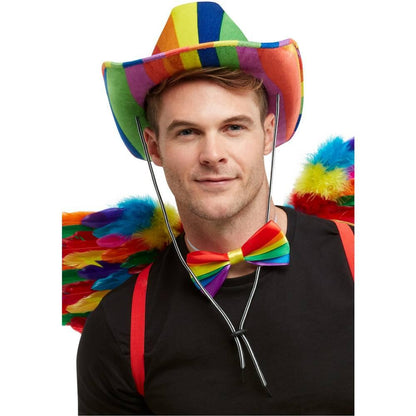 Multicoloured - Back - Smiffys Unisex Adult Stetson Rainbow Costume Hat
