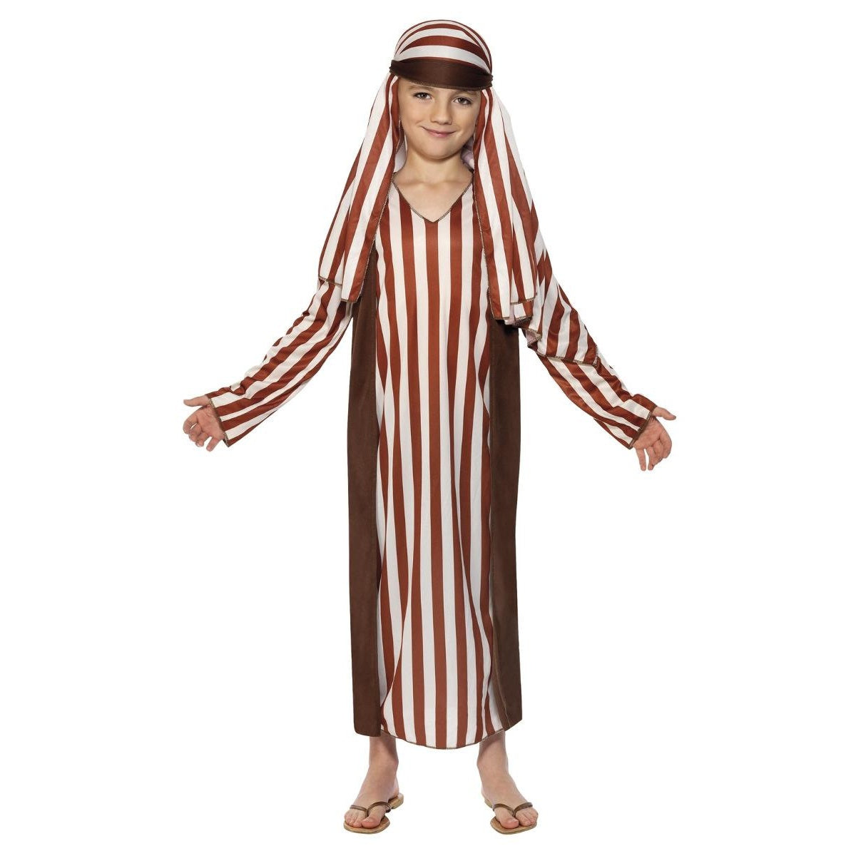 Brown - Front - Smiffys Childrens-Kids Shepherd Costume