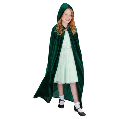 Green - Front - Smiffys Childrens-Kids Deluxe Cloak