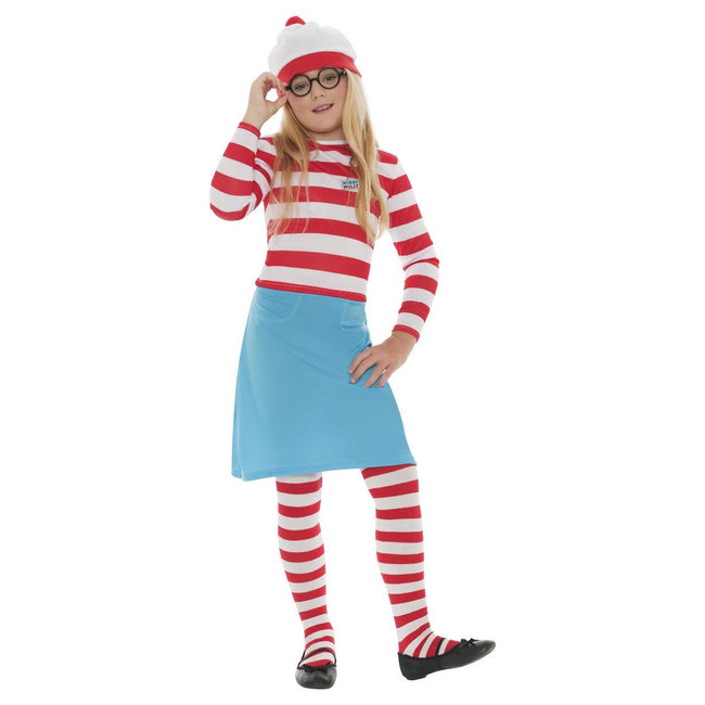 White-Red-Blue - Front - Wheres Wally? Girls Wenda Costume Set