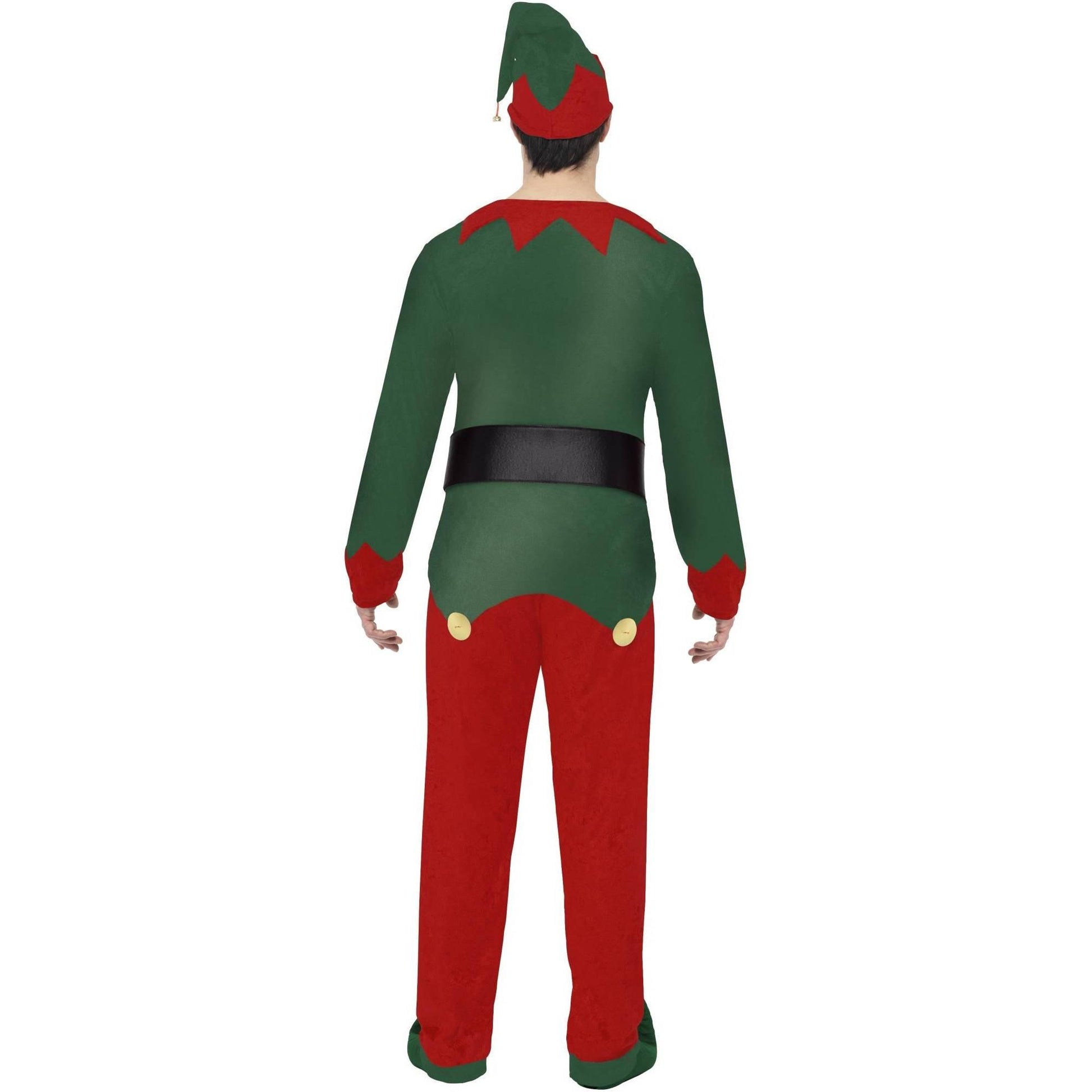 Red-Green - Side - Smiffys Mens Elf Christmas Costume Set